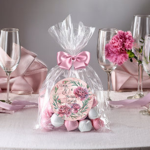 Elegante rosa Nelken 80. Geburtstagsfeier  Runder Aufkleber