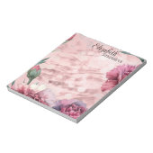 Elegante rosa Nelken Boho-Blumen - Name Notizblock (Rotiert)