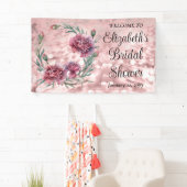 Elegante rosa Nelken-Brautdusche Banner (Insitu)