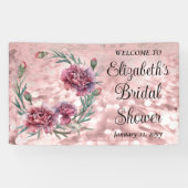 Elegante rosa Nelken Brautparty Banner (Horizontal)