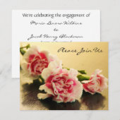 Elegante Rosa Nelken Hochzeit Verlobung Einladung (Vorne/Hinten)