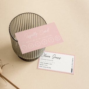 Elegante rosa, neutrale, trendige Girly Modern 6 P Treuekarte