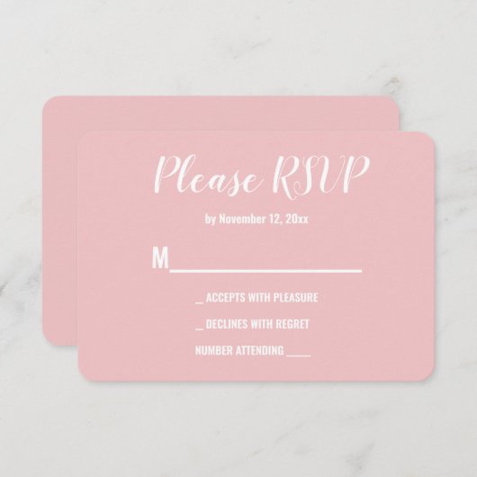 Elegante rosa Nuts über Niedliche Hochzeiten RSVP Karte (Vorne/Hinten)