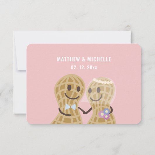 Elegante rosa Nuts über Niedliche Hochzeiten RSVP Karte (Rückseite)