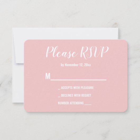 Elegante rosa Nuts über Niedliche Hochzeiten RSVP Karte (Vorderseite)