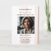 Elegante rosa Obituary Bereavement Service Program Programm (Vorderseite)