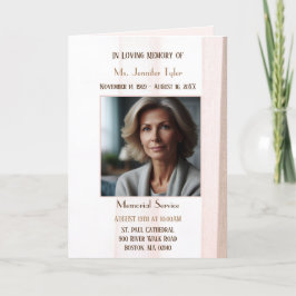 Elegante rosa Obituary Bereavement Service Program Programm