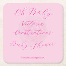 Elegante Rosa Oh Baby Schrift Pfingstrose Baby Sho