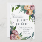 Elegante Rosa Orange Ranunculus Floral Wedding Einladung (Vorderseite)