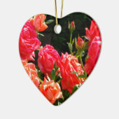 Elegante, rosa, orangefarbene Rose Keramik Ornament (Links)