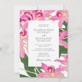 Elegante Rosa Orchid Blooms Tropische Blumenhochze Einladung (Vorderseite)