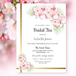 Elegante Rosa Orchid Bridal Tea Einladung