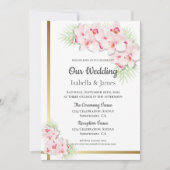 Elegante Rosa Orchid Floral Wedding Einladung (Vorderseite)