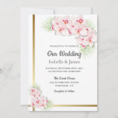 Elegante Rosa Orchid Floral Wedding Einladung (Vorderseite)