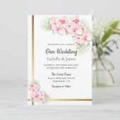 Elegante Rosa Orchid Floral Wedding Einladung (Stehend Vorderseite)