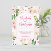 Elegante Rosa Orchid Rose Blumengarten Hochzeit Einladung (Stehend Vorderseite)