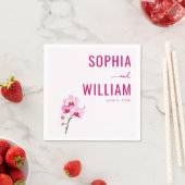 Elegante Rosa Orchidee Minimalistisch Serviette (Beispiel)