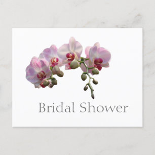 Elegante rosa Orchideen-Blumen-Brautparty-Postkart Einladungspostkarte