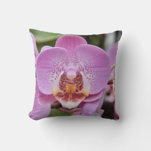 Elegante rosa Orchideen-Blumen-Natur Nahaufnahme-W Kissen
