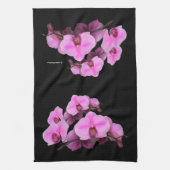 Elegante rosa Orchids Phalaenopsis auf schwarz Geschirrtuch (Vertikal)
