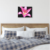 Elegante Rosa Orientalische Lily Lilium Stargazer Leinwanddruck (Insitu (Schlafzimmer))