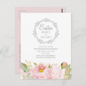 Elegante rosa Osterfeier Eistour Postkarte (Vorne/Hinten)