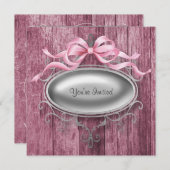 Elegante Rosa Party Einladung (Vorne/Hinten)