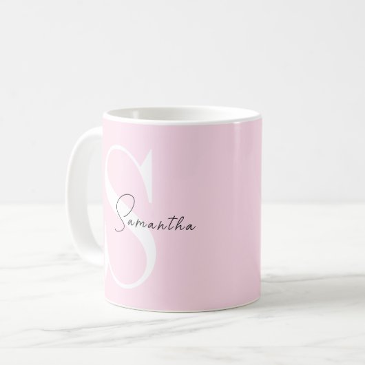 Elegante rosa Pastellfarben - personalisierte Umar Kaffeetasse (Vorderseite Links)
