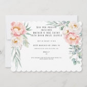 Elegante rosa Peonies Eukalyptus RSVP Cards Einladung (Rückseite)