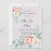 Elegante Rosa Peonies Eukalyptus Wedding Einladung (Vorderseite)