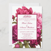 Elegante rosa Peonies Floral Islamische Hochzeit Einladung (Vorderseite)