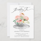 Elegante Rosa Peonies Florenz Einladung (Vorderseite)