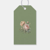 Elegante Rosa-Peonies-Gastgeschenk Hochzeit Geschenkanhänger (Rückseite)