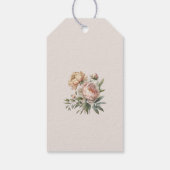 Elegante Rosa-Peonies-Gastgeschenk Hochzeit Geschenkanhänger (Rückseite)