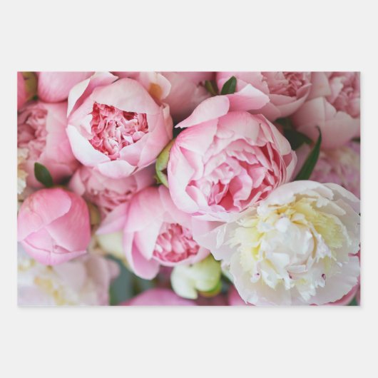 Elegante rosa Peonies Geschenkpapier Set (Vorderseite)