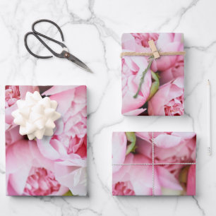 Elegante rosa Peonies Geschenkpapier Set