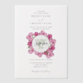 Elegante Rosa Peonies Hochzeiten Einladungen (Vorderseite)
