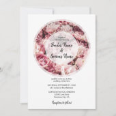 Elegante Rosa Peonies Hochzeiten Einladungen (Vorderseite)