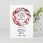 Elegante Rosa Peonies Hochzeiten Einladungen (Stehend Vorderseite)
