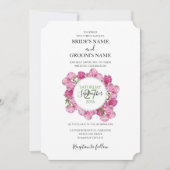 Elegante Rosa Peonies Hochzeiten Einladungen (Vorderseite)