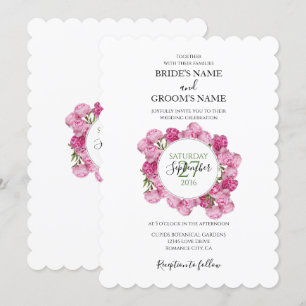 Elegante Rosa Peonies Hochzeiten Einladungen