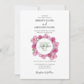 Elegante Rosa Peonies Hochzeiten Einladungen (Vorderseite)