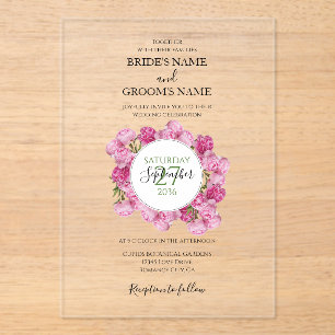 Elegante Rosa Peonies Hochzeiten Einladungen