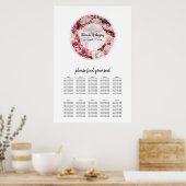 Elegante rosa Peonies Hochzeitstabelle Poster (Küche)