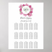 Elegante rosa Peonies Hochzeitstabelle Poster (Vorne)