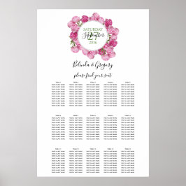 Elegante rosa Peonies Hochzeitstabelle Poster