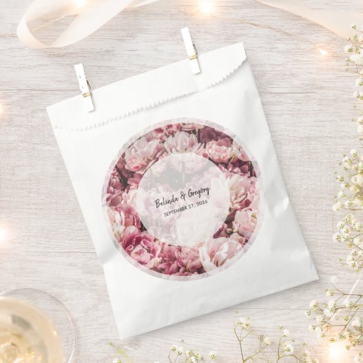 Elegante Rosa Peonies Wedding Geschenktütchen (Ausgeschnitten)