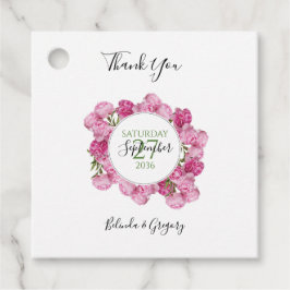 Elegante rosa Peonies Wedding Gift Favor Tags Geschenkanhänger