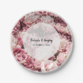 Elegante Rosa Peonies Wedding Pappteller (Vorderseite)