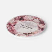 Elegante Rosa Peonies Wedding Pappteller (Schrägansicht)
